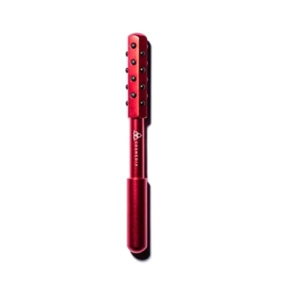 Cosmedix Facial Massage Roller For Skincare & Puffiness Reduction In Red Finish